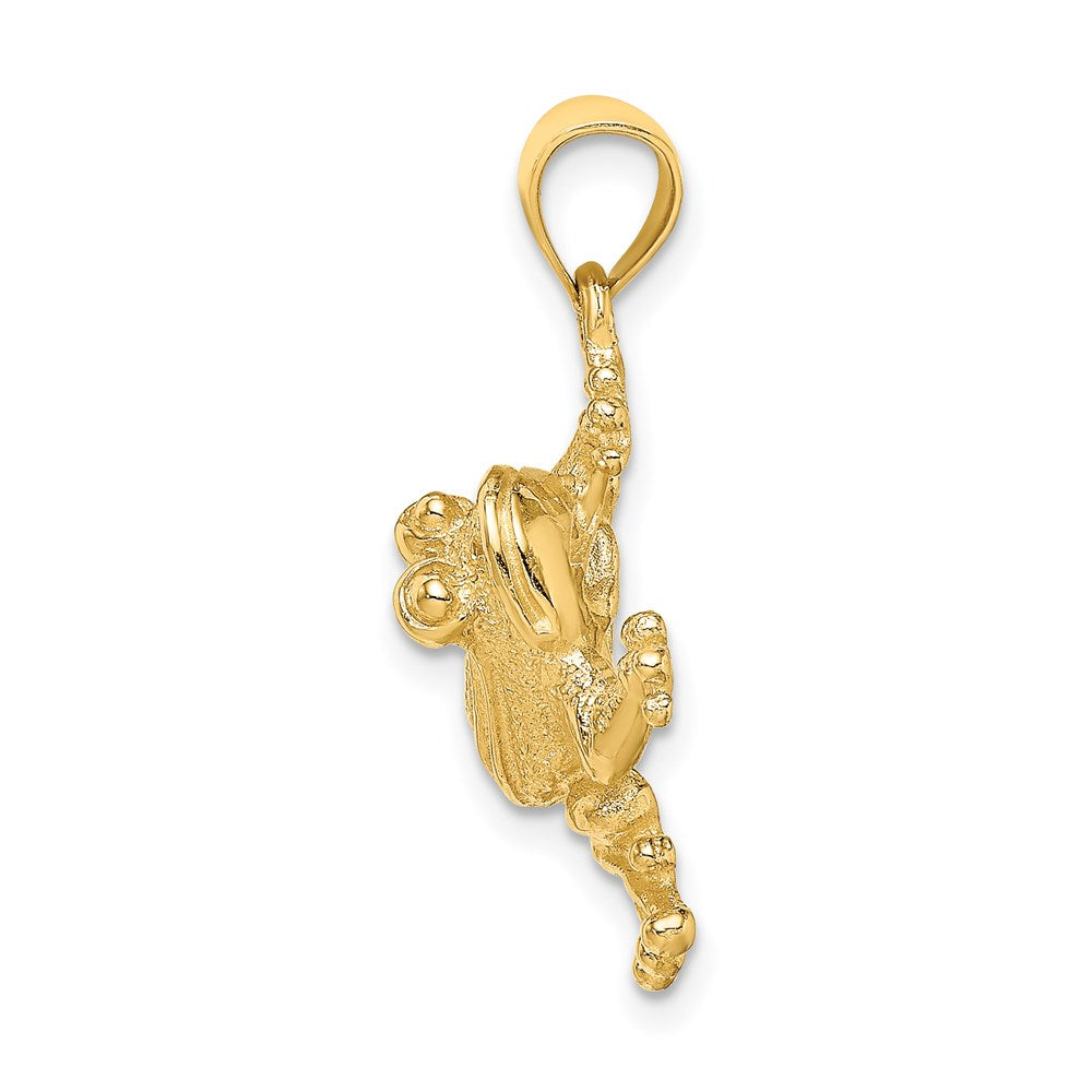 14k Yellow Gold 16.8 mm 2-D Frog Sitting Charm (4.4 grams)