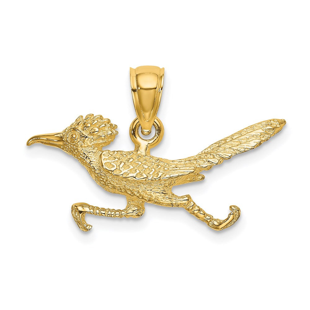 14k Yellow Gold 26.7 mm 3-D Road Runner Charm (2.7 grams)