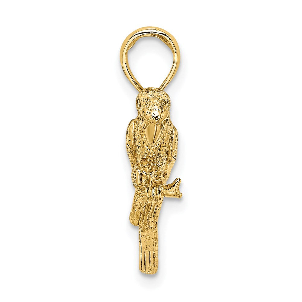 14k Yellow Gold 24.7 mm 3-D Parrot Charm (2.26 grams)