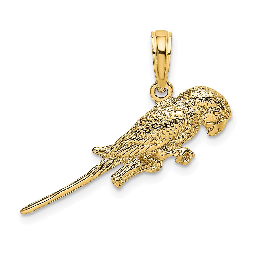 14k Yellow Gold 24.7 mm 3-D Parrot Charm (2.26 grams)