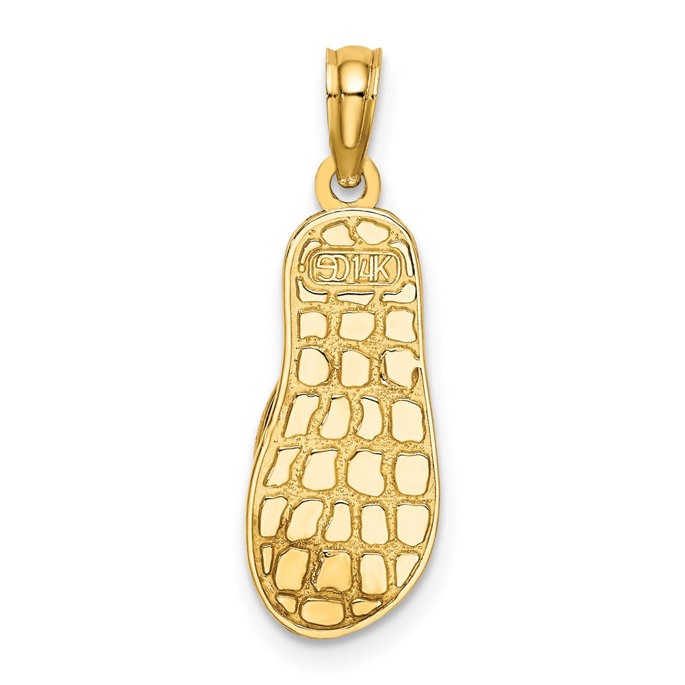 14k Yellow Gold 7.95 mm 3D Enamel Anchor On Stripe Flip-Flop Charm (1.5 grams)