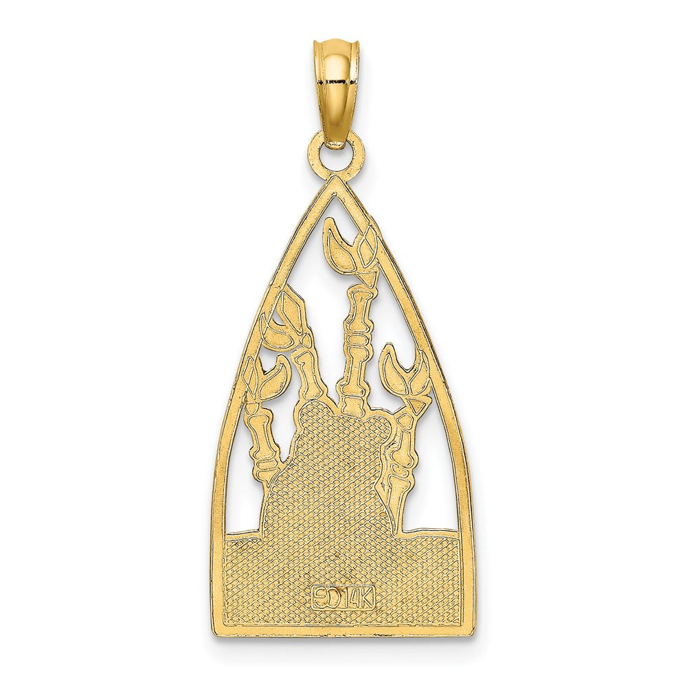 14k Yellow Gold 13.7 mm Enamel Panda Bear and Bamboo Charm (1.45 grams)