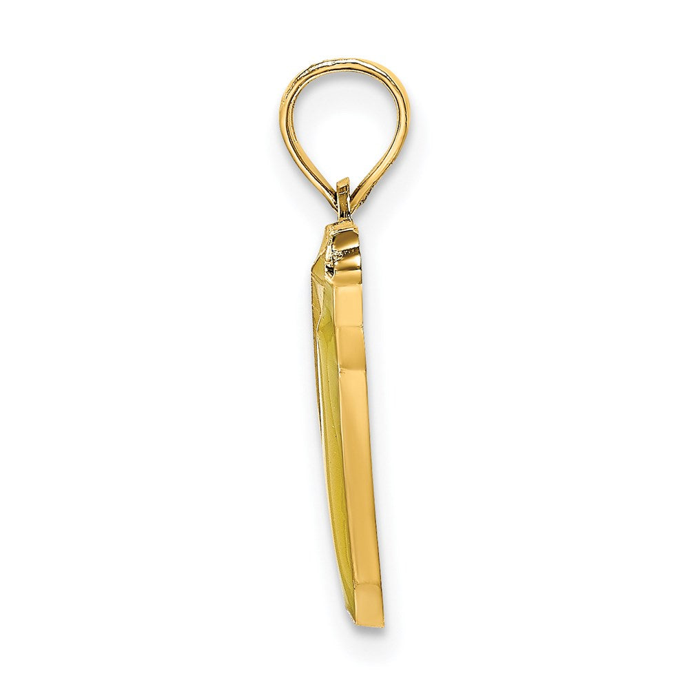 14k Yellow Gold 19.3 mm w/ Enamel 2-D Bananas Charm (0.99 grams)