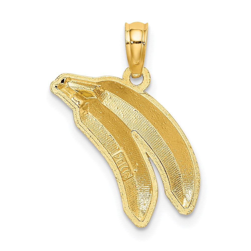 14k Yellow Gold 19.3 mm w/ Enamel 2-D Bananas Charm (0.99 grams)