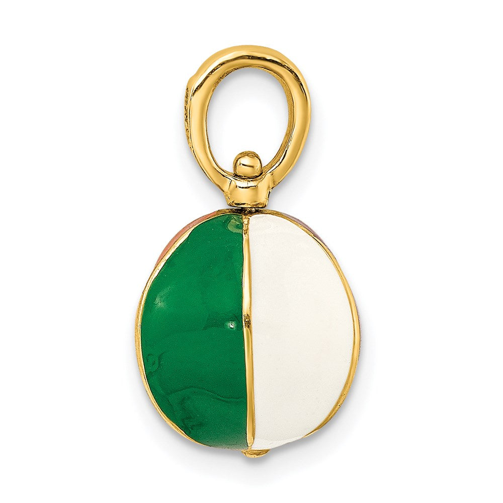 14k Yellow Gold 11.55 mm 3-D Multi Color Enamel Beach Ball Charm (3.71 grams)