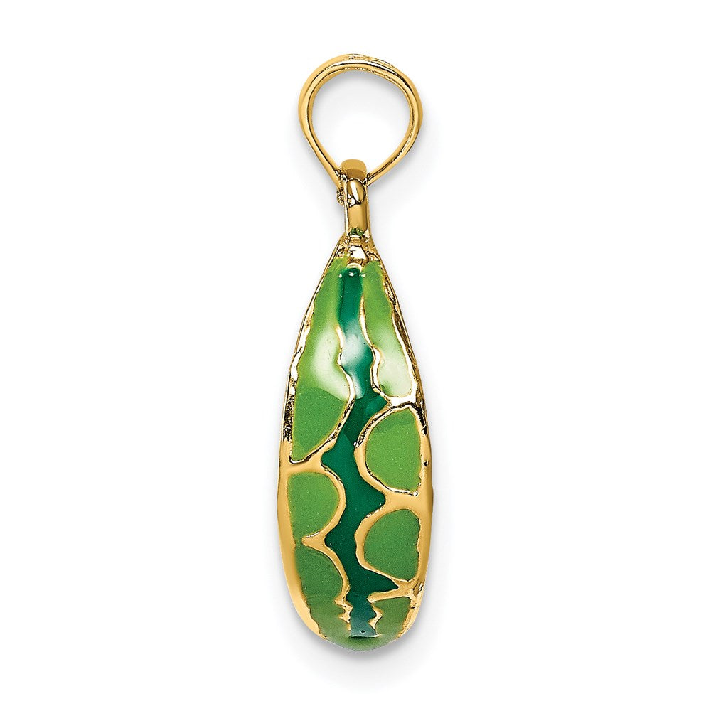 14k Yellow Gold 5.55 mm w/ Enamel 3-D Watermellon Charm (2.3 grams)