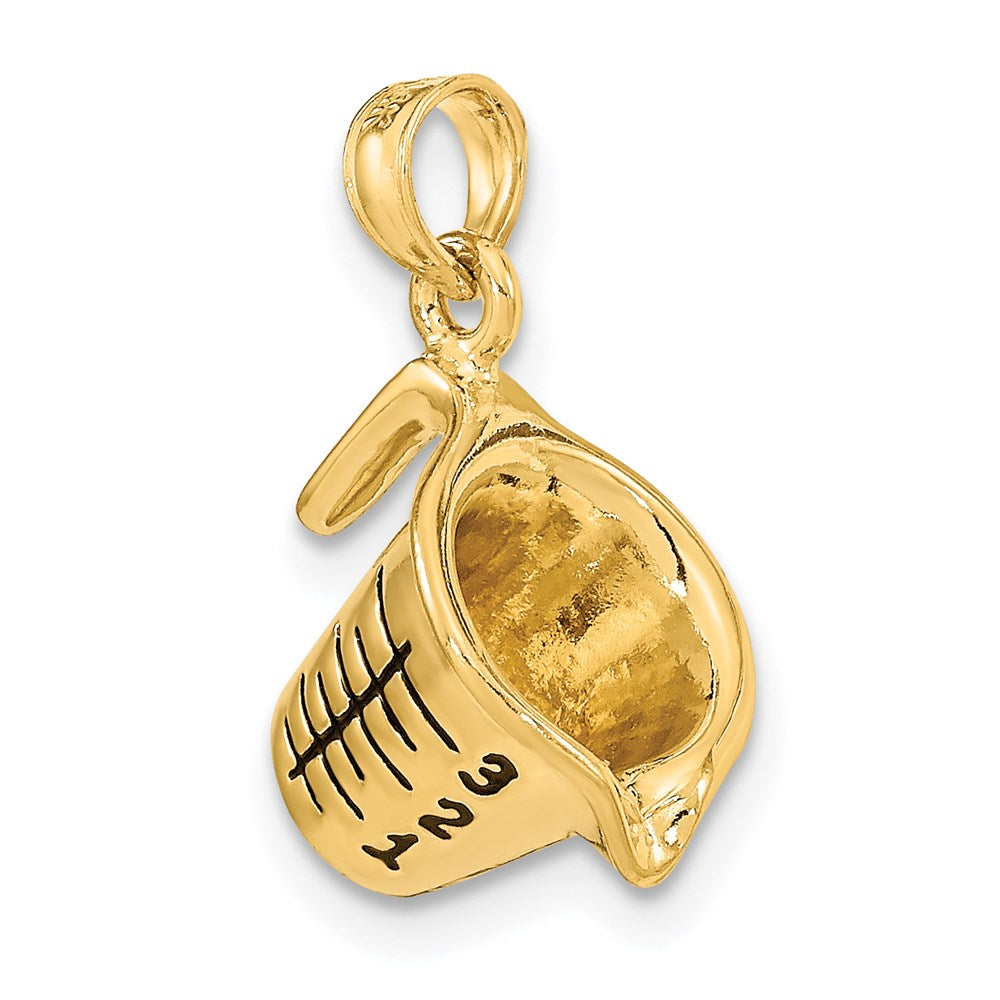 14k Yellow Gold 11 mm w/ Enamel 3-D Measuring Cup Charm (2.96 grams)