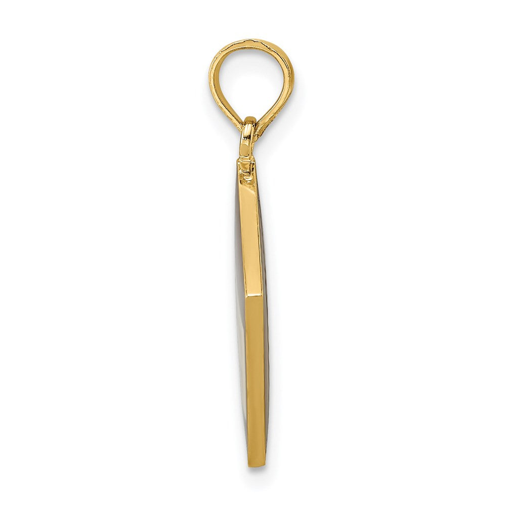 14k Yellow Gold 17.1 mm W/ Black Enamel 3-D Cook Book Charm (1.65 grams)