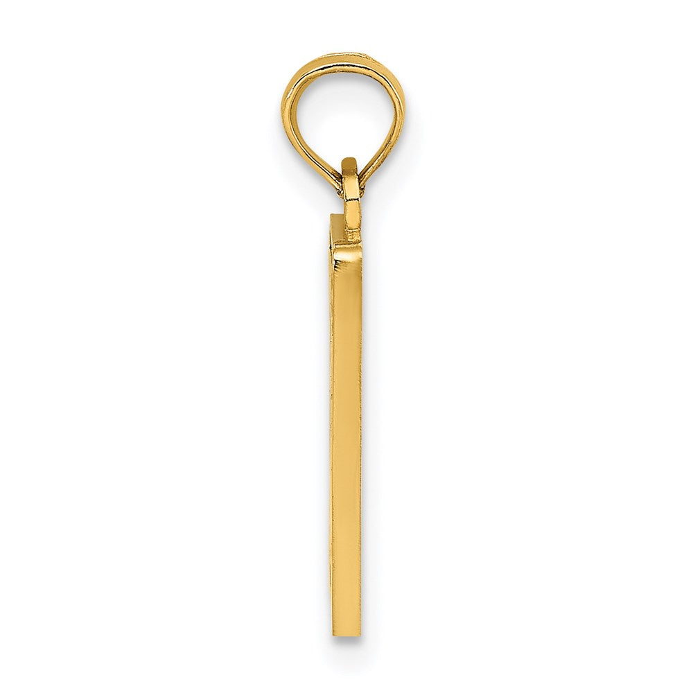 14k Yellow Gold 10 mm Enamel Mile Marker 0 / KEY WEST Charm (1.44 grams)
