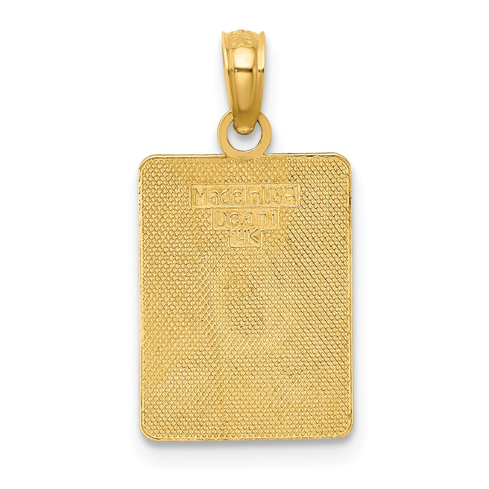 14k Yellow Gold 10.9 mm EXIT 0 / CAPE MAY with Green Enamel Charm (1.39 grams)