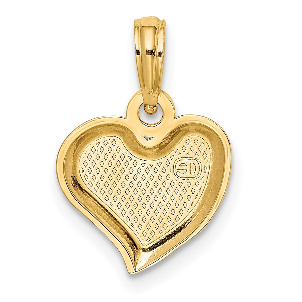 14k Yellow Gold 12.2 mm Polished Teardrop Heart Charm (0.84 grams)
