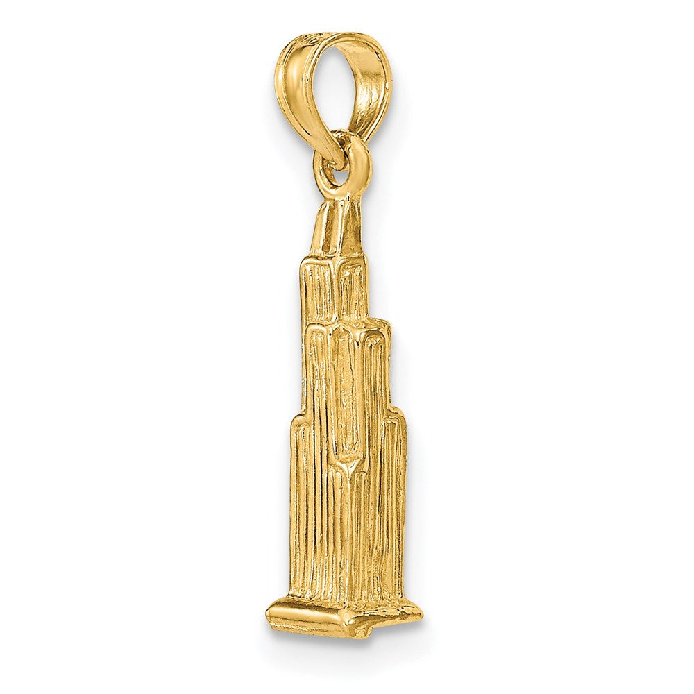 14k Yellow Gold 4.15 mm 3D WillisTower (Chicago) Charm (1.46 grams)