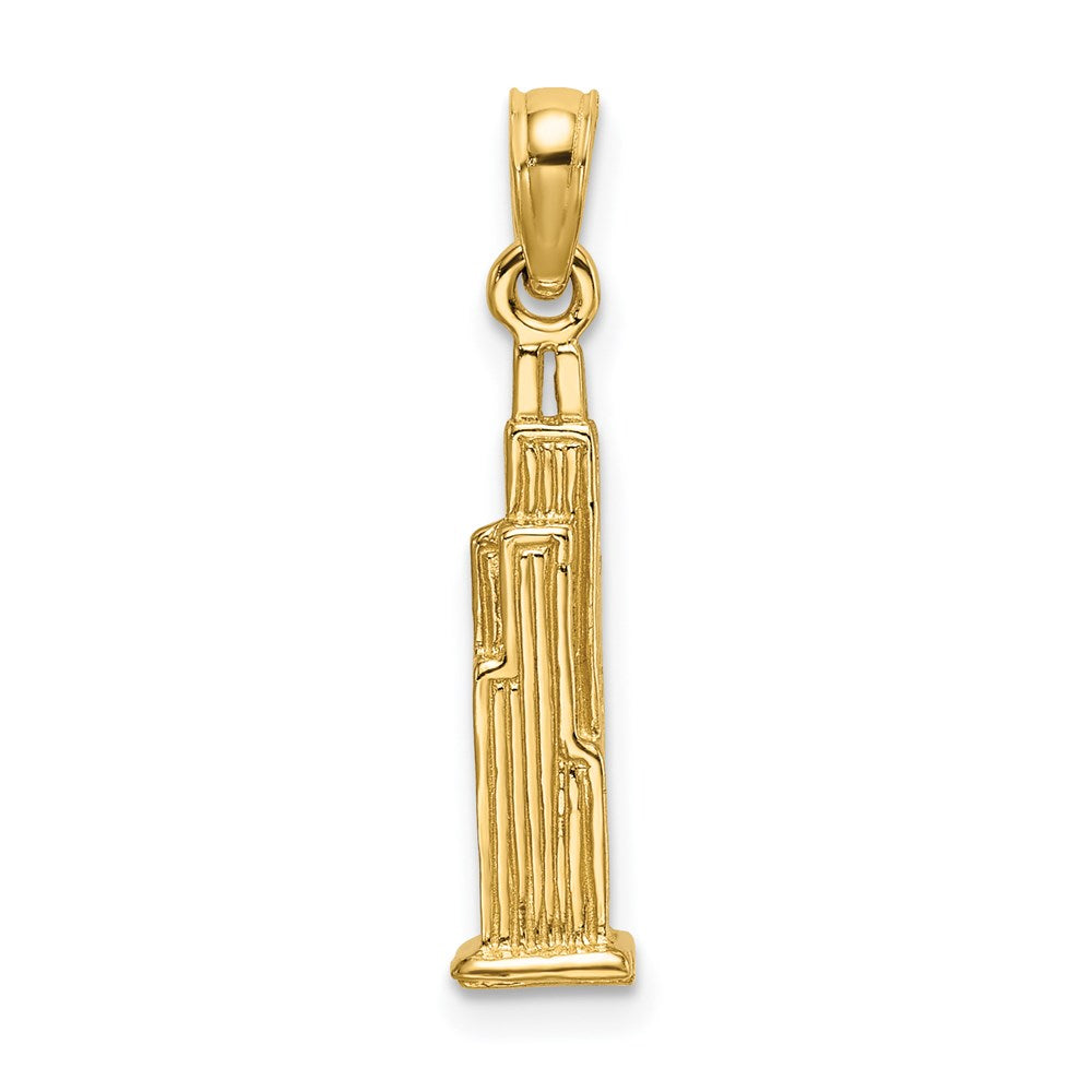 14k Yellow Gold 4.15 mm 3D WillisTower (Chicago) Charm (1.46 grams)