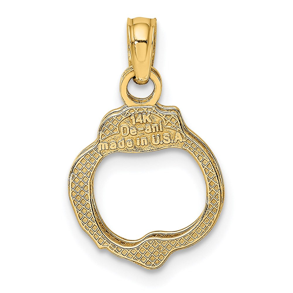 14k Yellow Gold 11.4 mm 2-Piece Handcuffs Charm (0.97 grams)