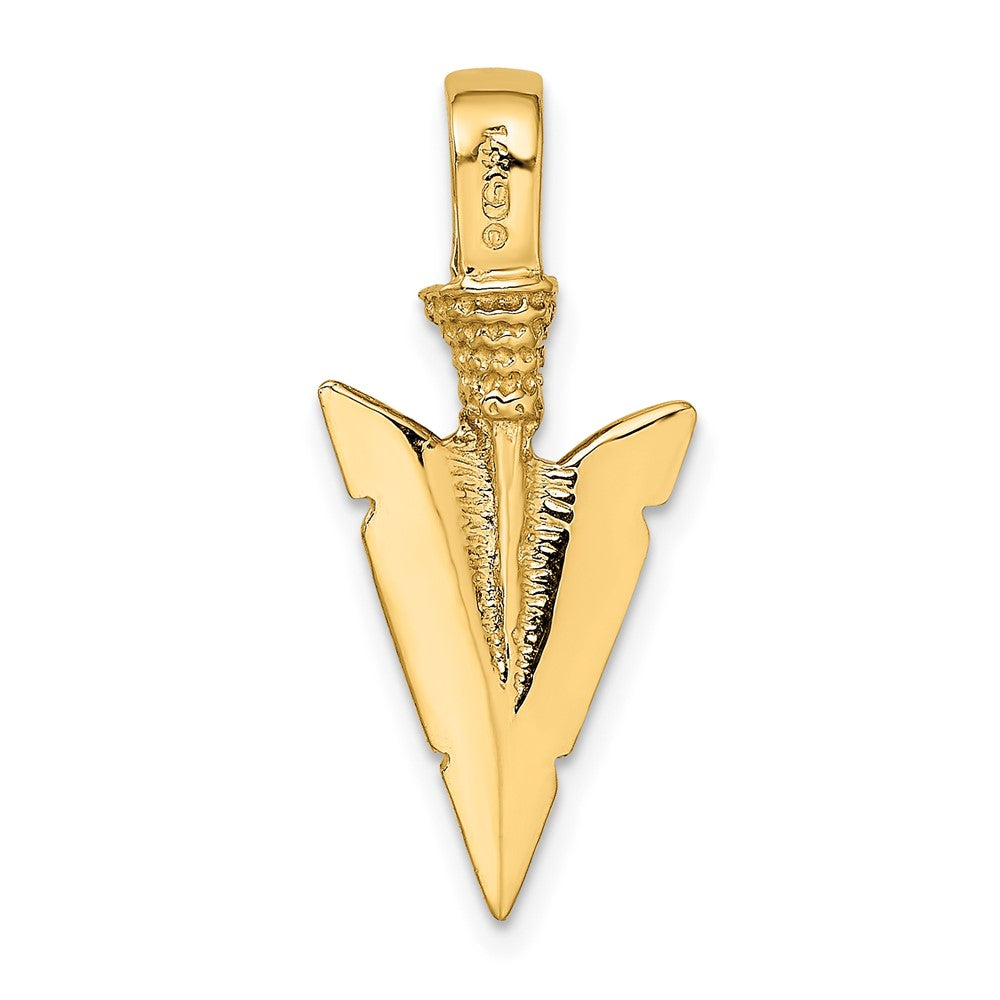 14k Yellow Gold 12.04 mm 3-D Arrowhead Charm (1.87 grams)