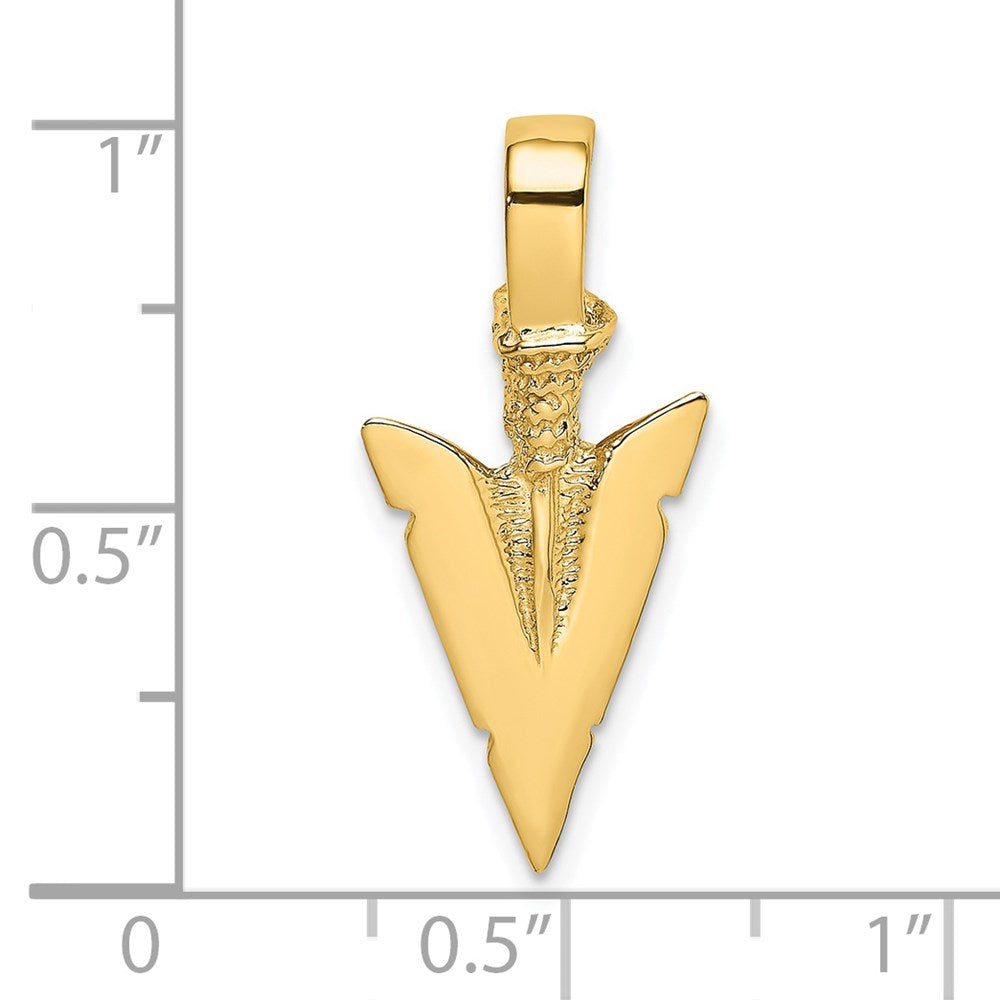 14k Yellow Gold 12.04 mm 3-D Arrowhead Charm (1.87 grams)