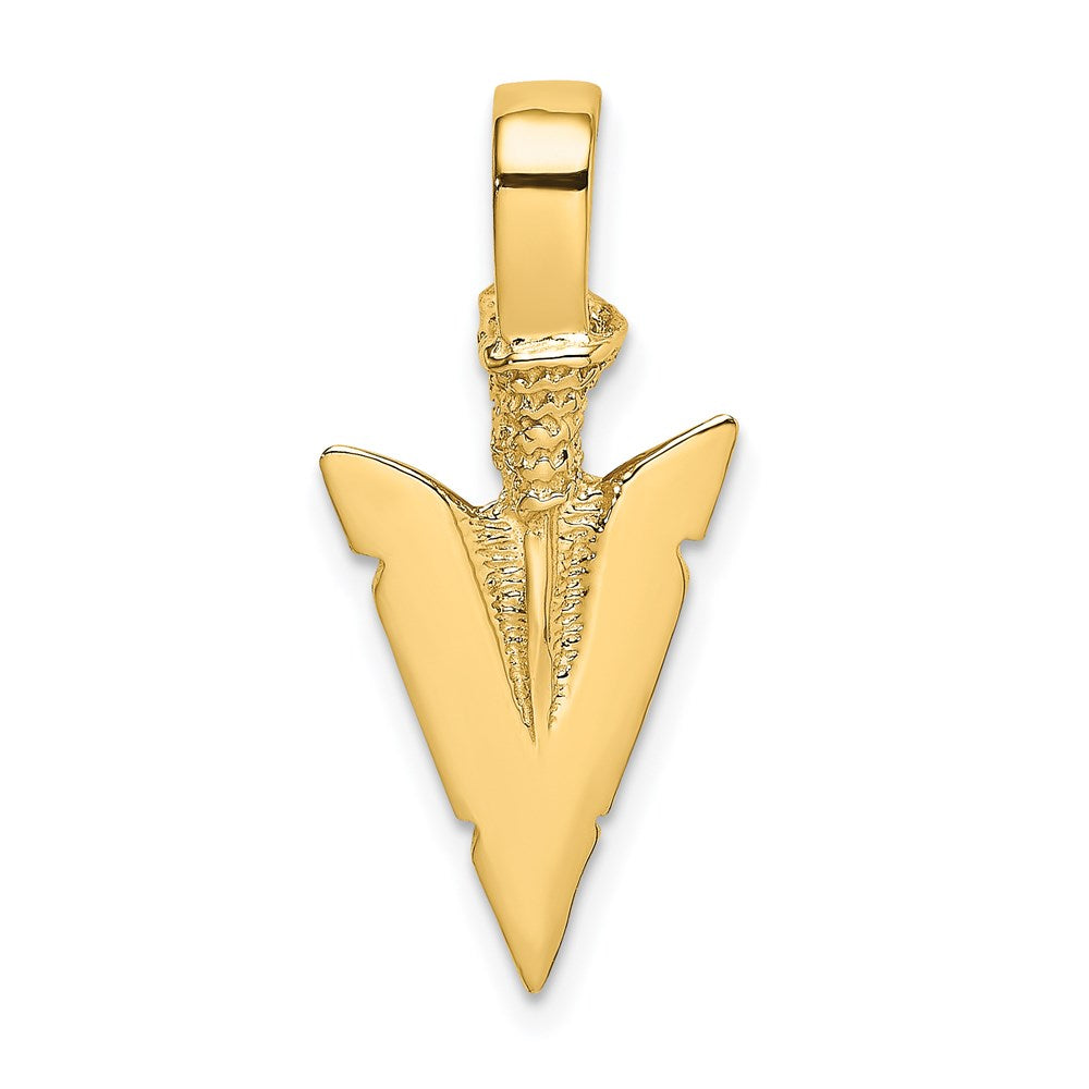 14k Yellow Gold 12.04 mm 3-D Arrowhead Charm (1.87 grams)