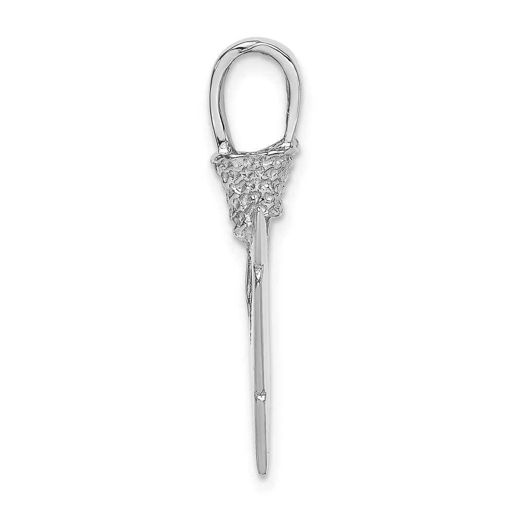 14k White Gold 12.06 mm  3-D Arrowhead Charm (1.83 grams)