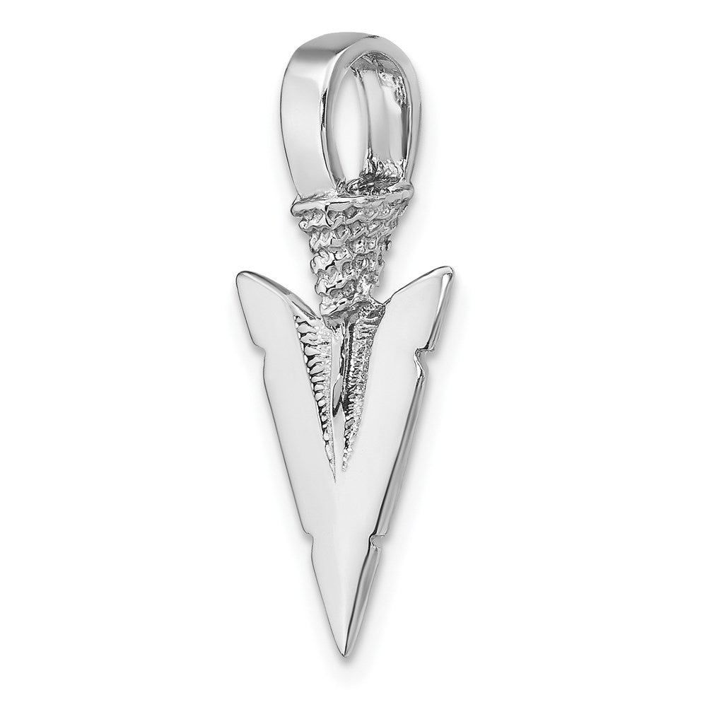 14k White Gold 12.06 mm  3-D Arrowhead Charm (1.83 grams)