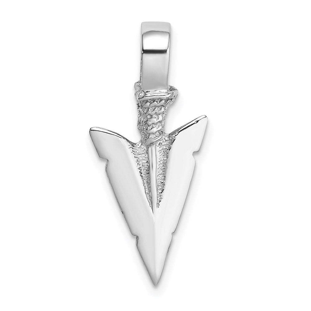 14k White Gold 12.06 mm  3-D Arrowhead Charm (1.83 grams)