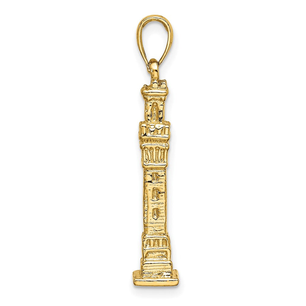 14k Yellow Gold 5.65 mm 3D Pilgrim Memorial Monument Charm (3.28 grams)