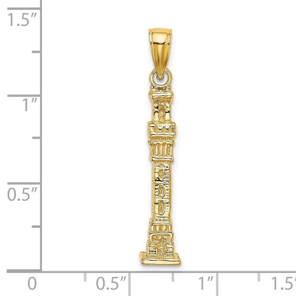 14k Yellow Gold 5.65 mm 3D Pilgrim Memorial Monument Charm (3.28 grams)