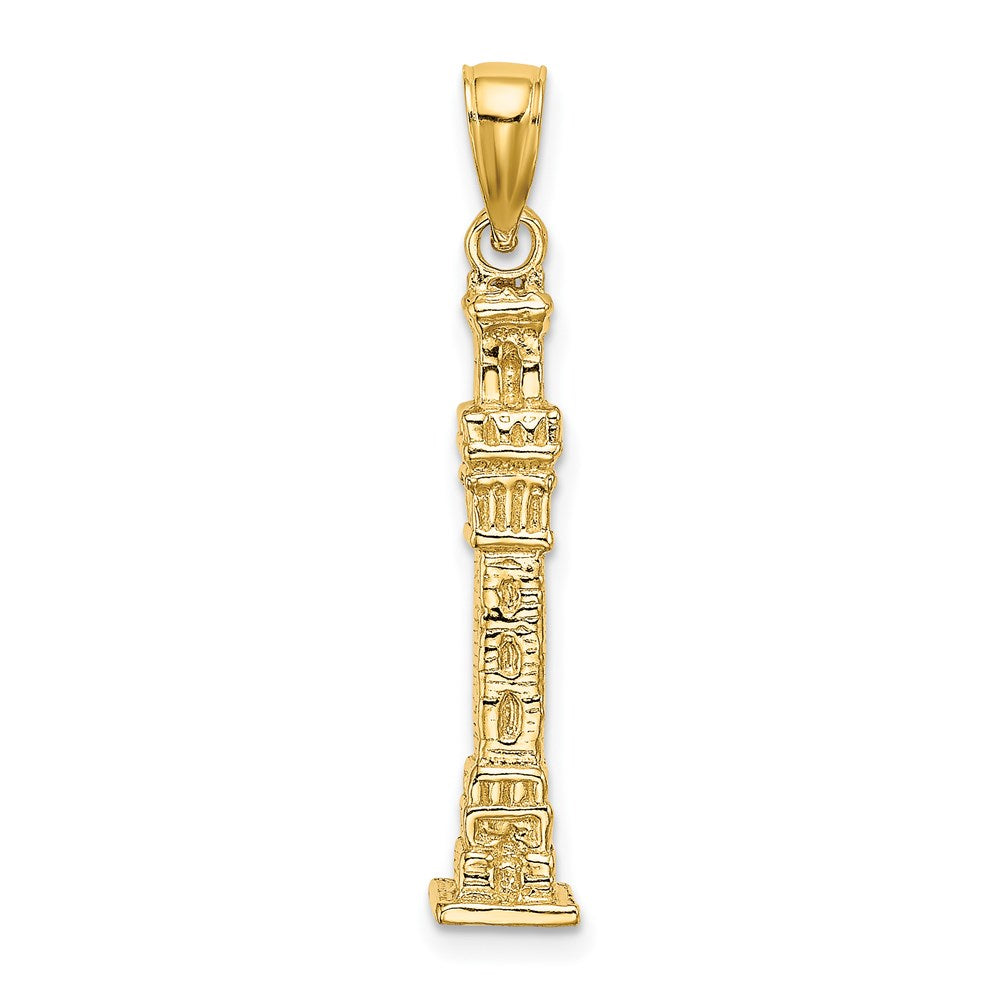 14k Yellow Gold 5.65 mm 3D Pilgrim Memorial Monument Charm (3.28 grams)