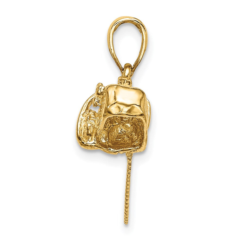 14k Yellow Gold 26.4 mm 3-D Small Chain Saw Charm (2.83 grams)