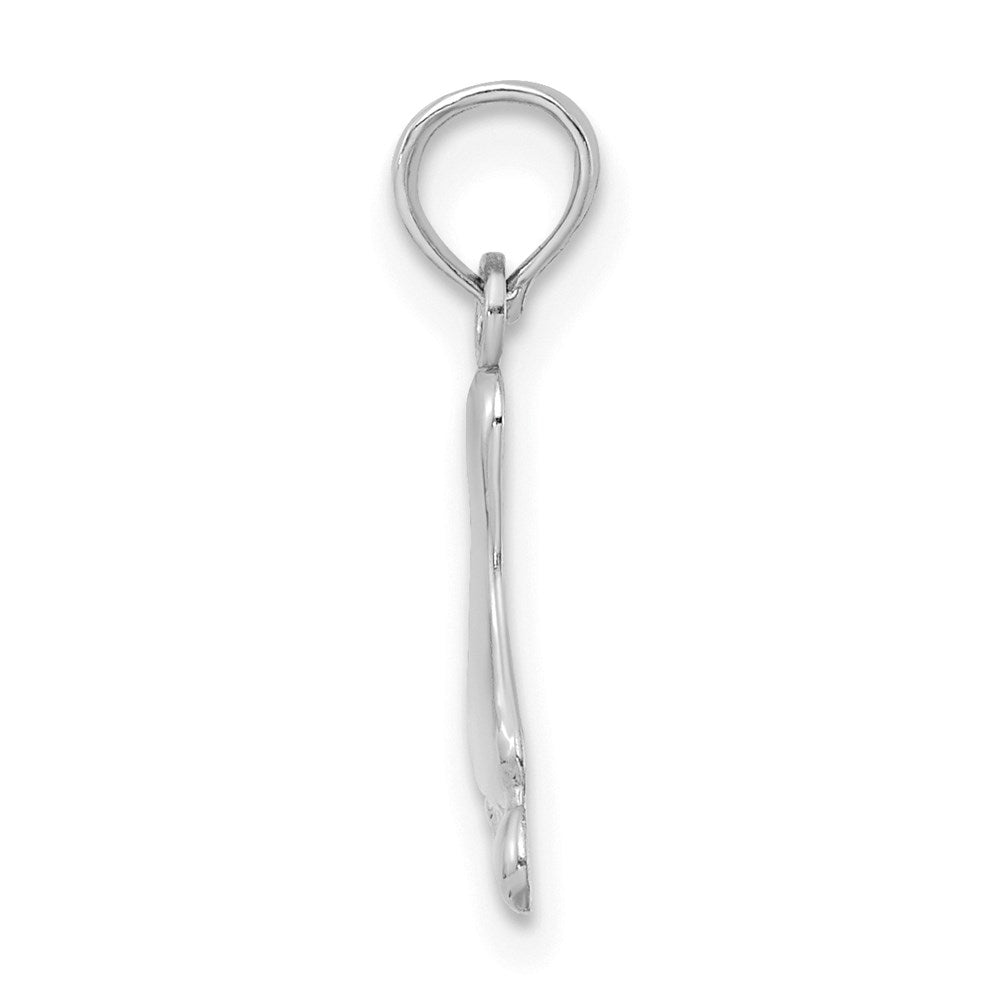 14k White Gold 6.6 mm  Polished Foot Charm (0.48 grams)