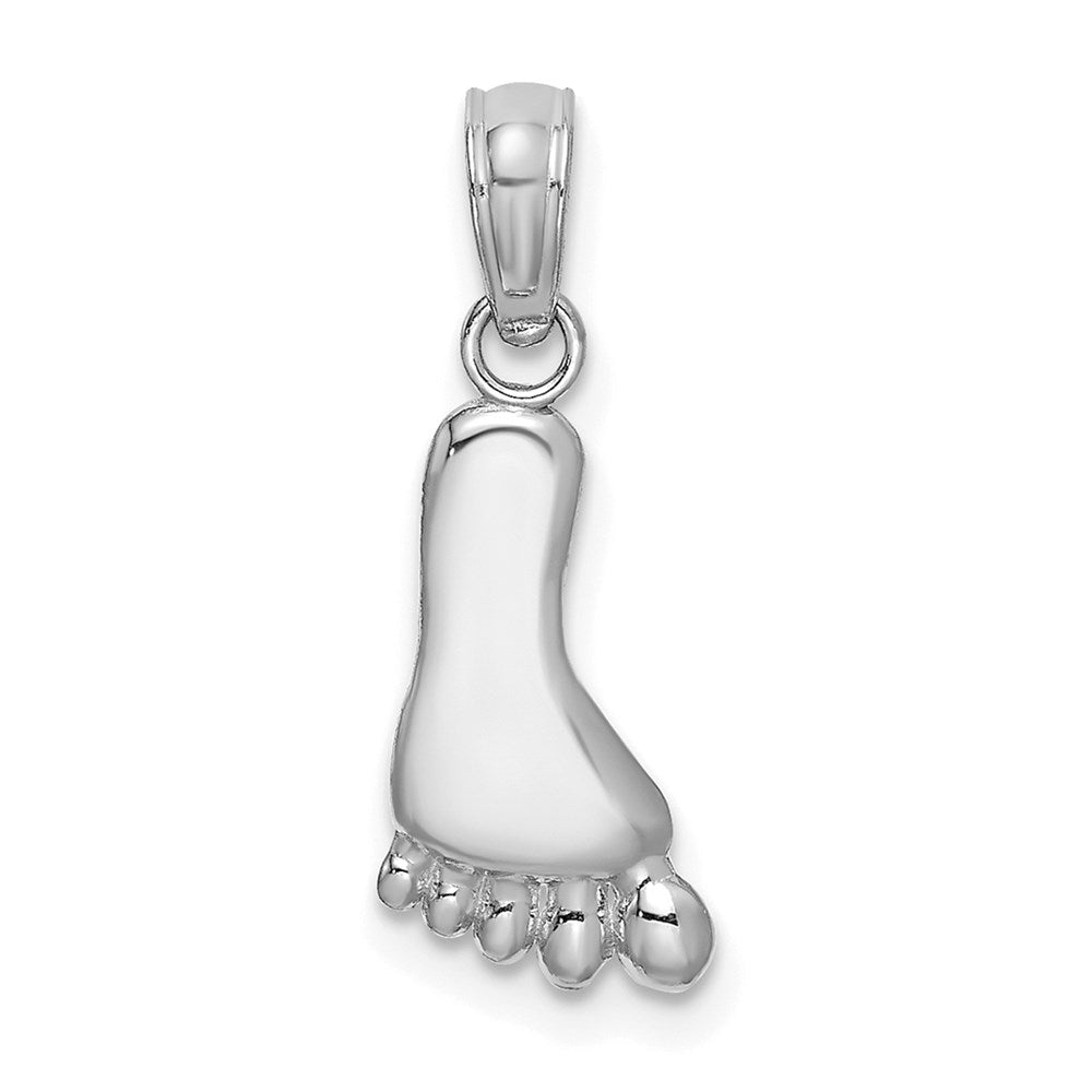 14k White Gold 6.6 mm  Polished Foot Charm (0.48 grams)