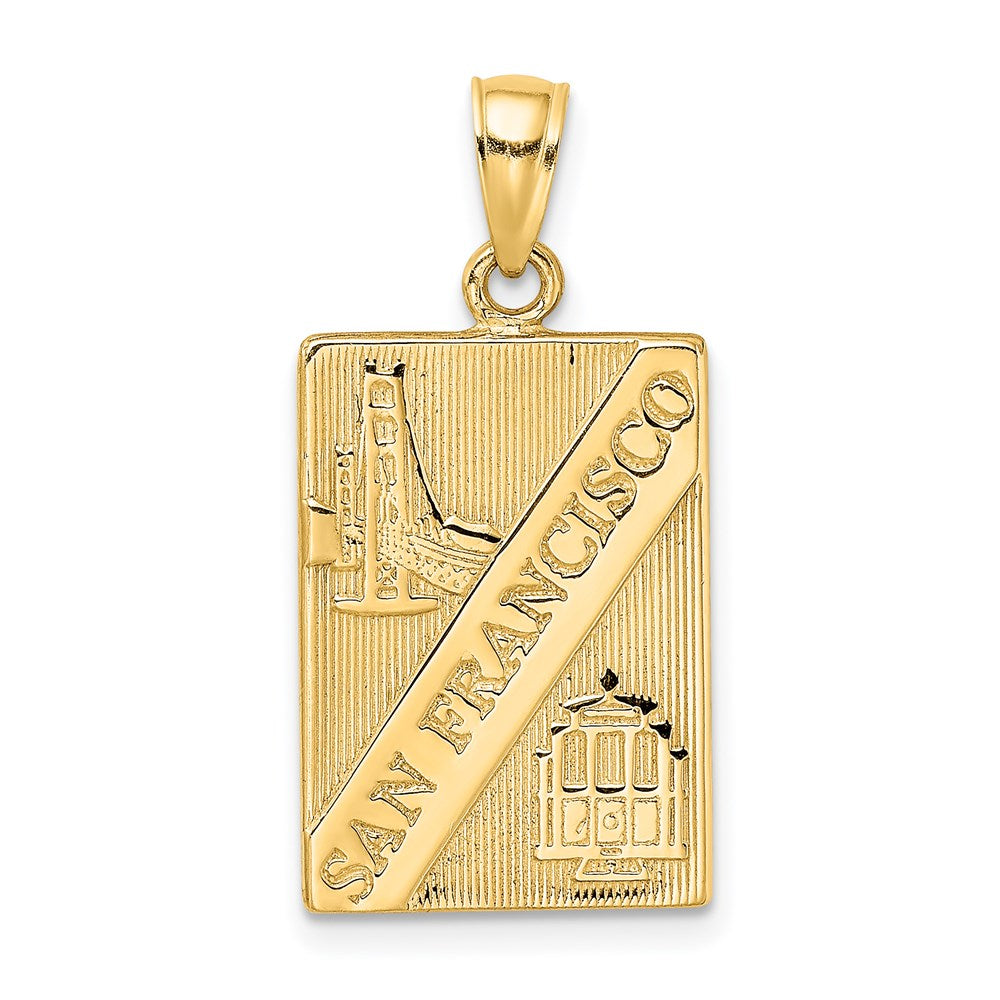 14k Yellow Gold 13.85 mm SAN FRANCISCO Reversible Charm (4.67 grams)