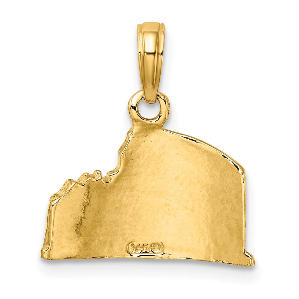 14k Yellow Gold 16.4 mm Textured 2-D Coliseum Charm (1.77 grams)