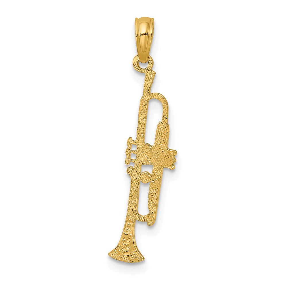 14k Yellow Gold 6.33 mm Polished Trumpet Charm (0.57 grams)