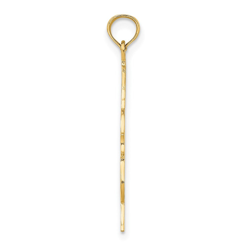 14k Yellow Gold 6.4 mm Polished Engraved Upright Bass Charm (0.74 grams)