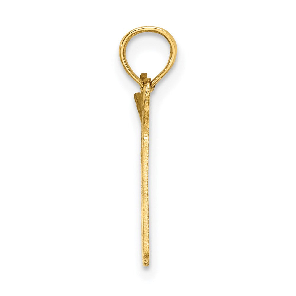 14k Yellow Gold 12.8 mm Polished Drum and Sticks Charm (1.07 grams)