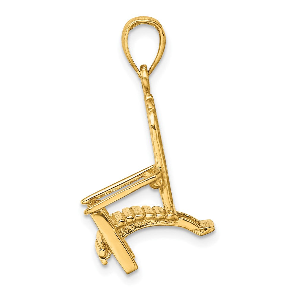 14k Yellow Gold 9 mm 3-D Beach Chair Charm (2.55 grams)