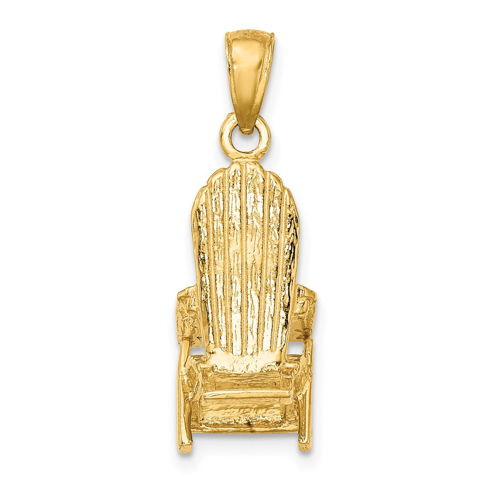 14k Yellow Gold 9 mm 3-D Beach Chair Charm (2.55 grams)