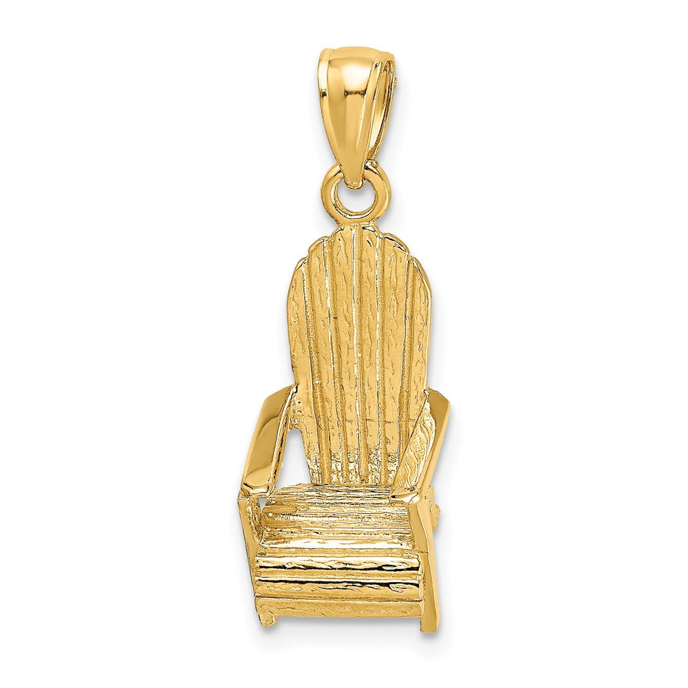 14k Yellow Gold 9 mm 3-D Beach Chair Charm (2.55 grams)