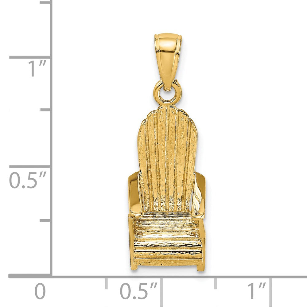 14k Yellow Gold 9 mm 3-D Beach Chair Charm (2.55 grams)