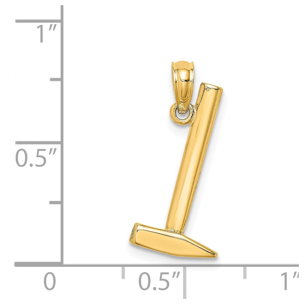 14k Yellow Gold 9.5 mm r Charm (1.32 grams)