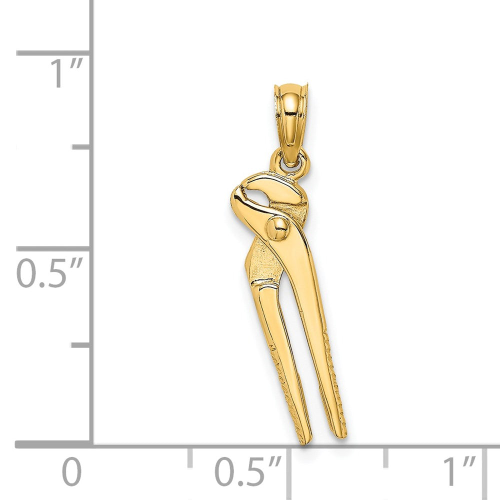 14k Yellow Gold 5.5 mm 3-D Moveable Pliers Charm (1.1 grams)