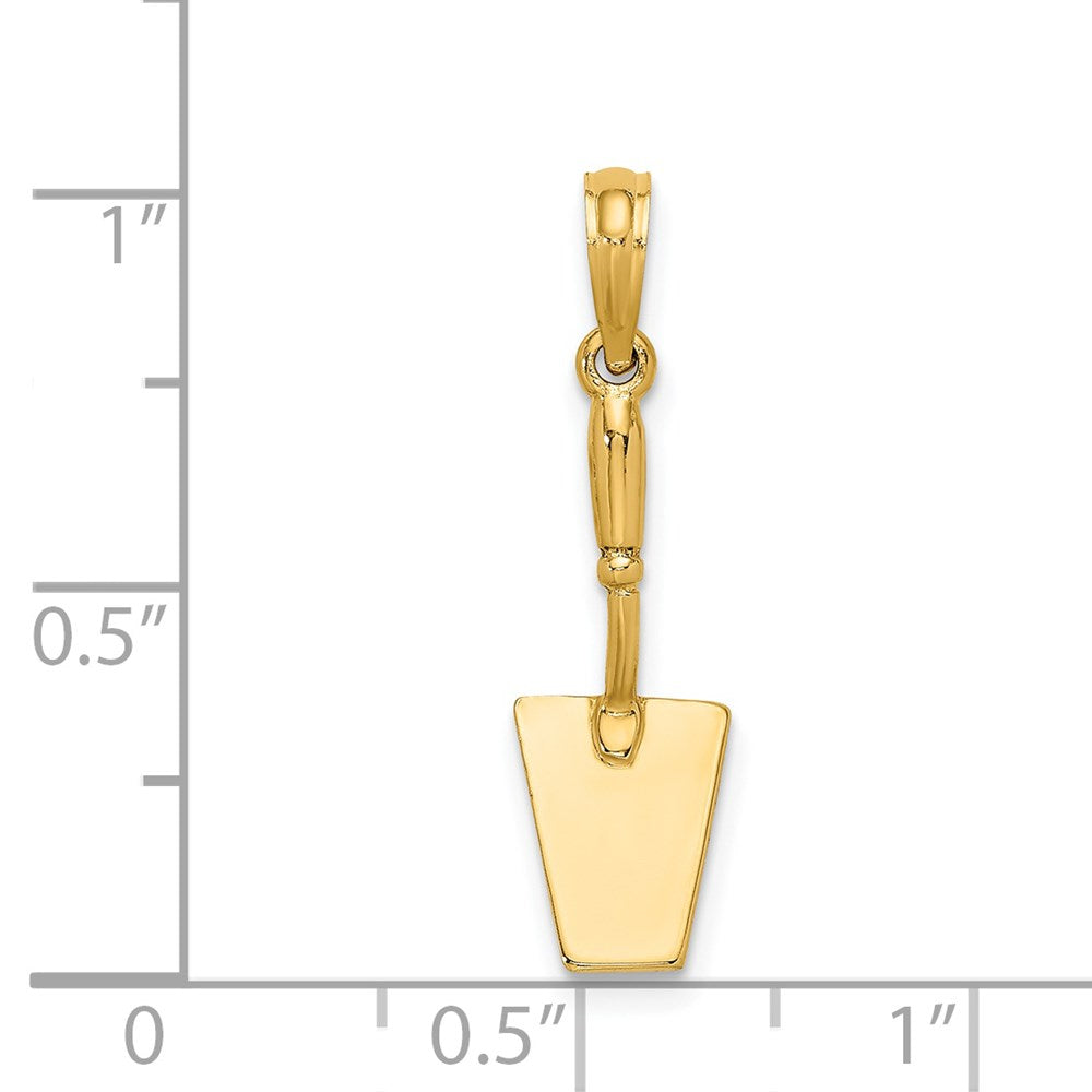 14k Yellow Gold 7.5 mm 3-D Concrete Tool Spatula Charm (0.92 grams)