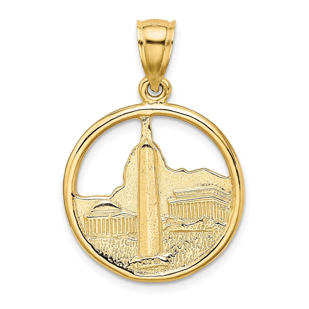 14k Yellow Gold 21.2 mm Washington D.C. Skyline Circle Charm (4.79 grams)