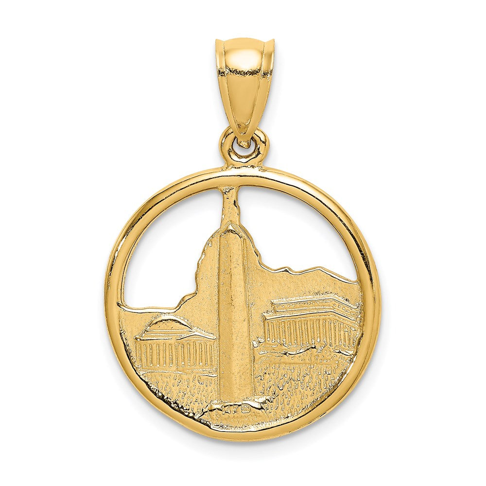 14k Yellow Gold 21.2 mm Washington D.C. Skyline Circle Charm (4.79 grams)