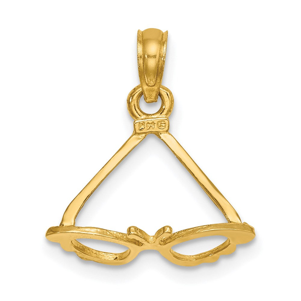 14k Yellow Gold 15.9 mm 3-D Polished Butterfly Sunglasses Charm (0.68 grams)