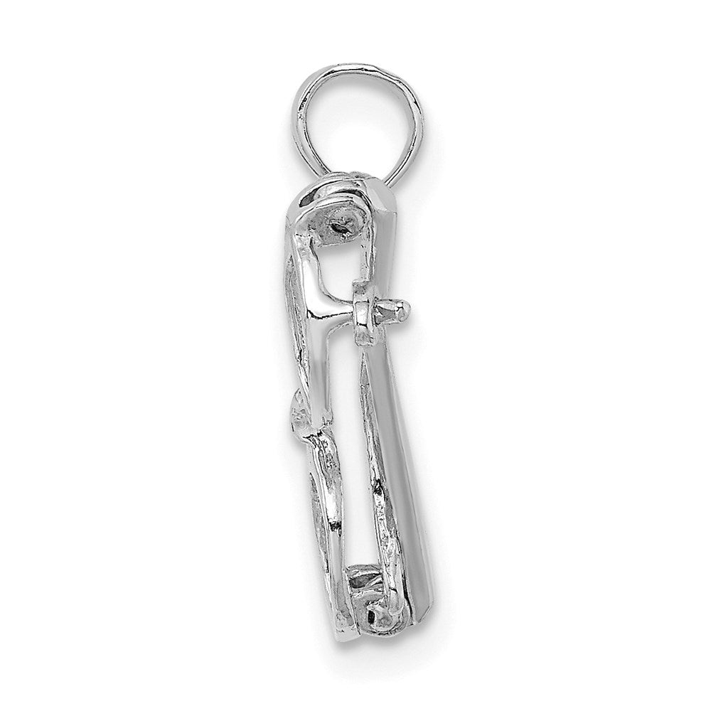 14k White Gold 18.5 mm  3-D Moveable Glasses Charm (1.01 grams)
