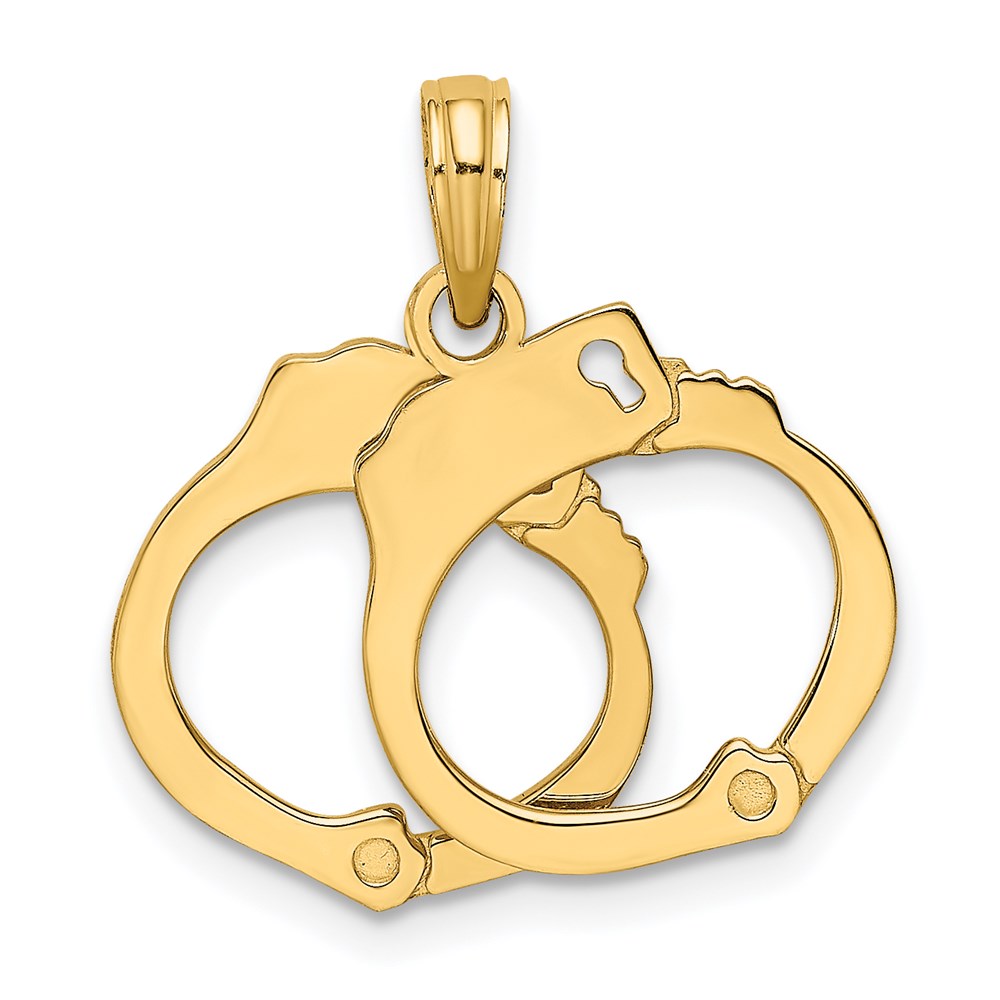 14k Yellow Gold 13.95 mm 2-Piece Handcuffs Charm (1.59 grams)