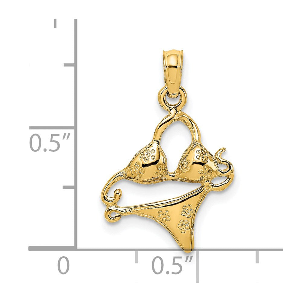 14k Yellow Gold 14.75 mm Bikini Bathing Suit Charm (1.23 grams)