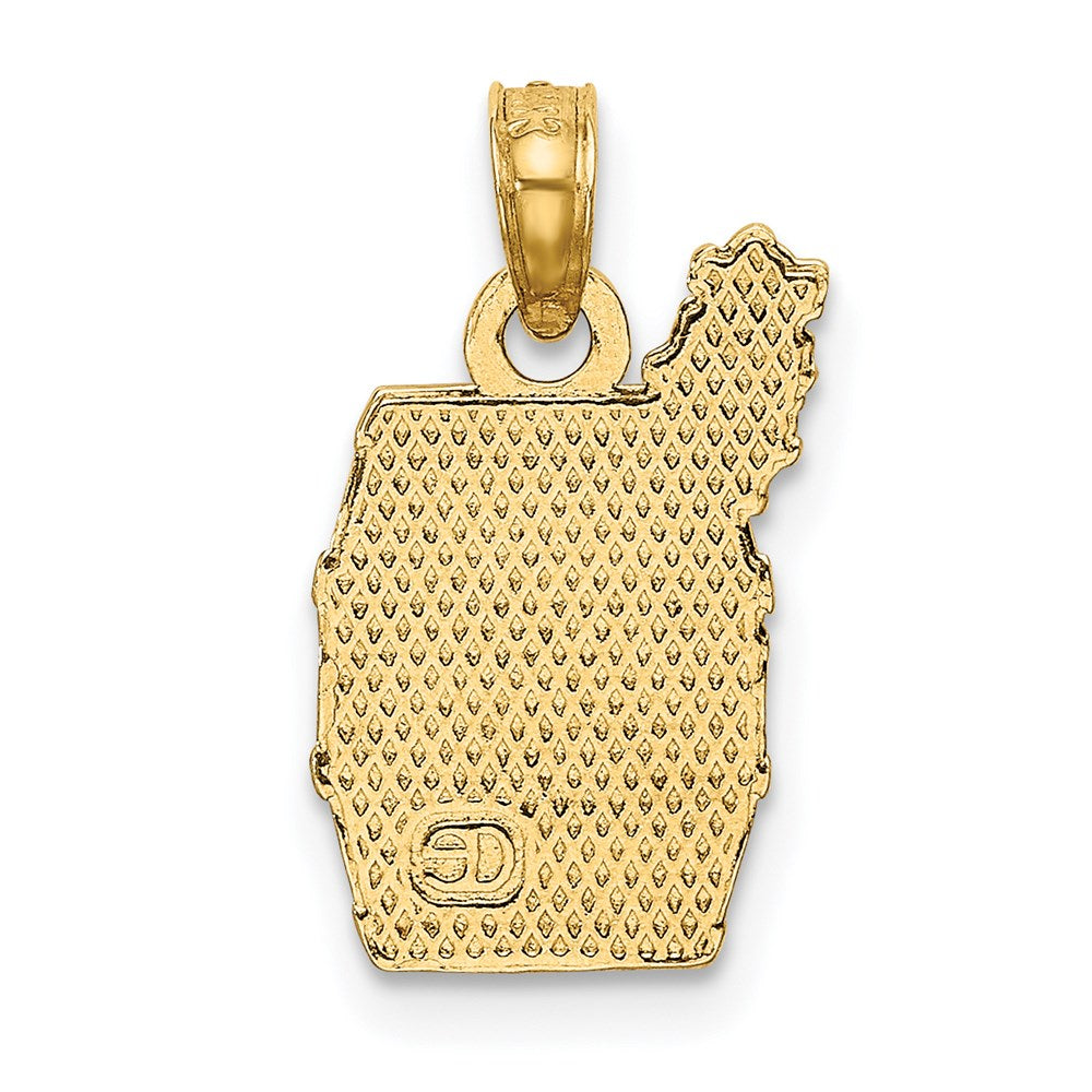 14k Yellow Gold 9.5 mm Wine Barrel With Grapes Charm (1.42 grams)