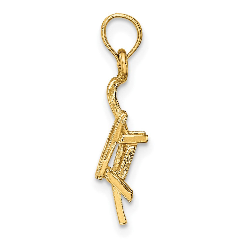 14k Yellow Gold 6.2 mm 3-D Lounge Beach Chair Charm (0.99 grams)
